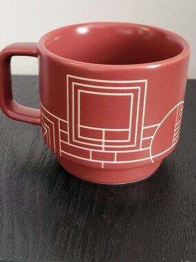 Frank Lloyd Wright Terra Stoneware Tea Coffee Cup Mug -Tea Forte Geometrical MCM